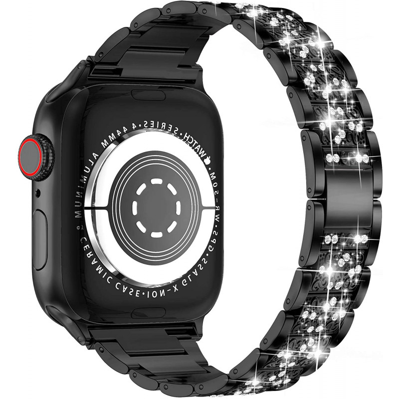 Металлический ремешок STR 3-bead Diamond Metal Band for Apple Watch 49/45/44/42 mm Black