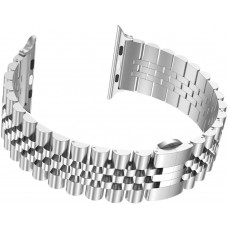 Металлический ремешок Fruct 5-Bead Rolex Metal Band for Apple Watch 38/40/41/42 mm Silver