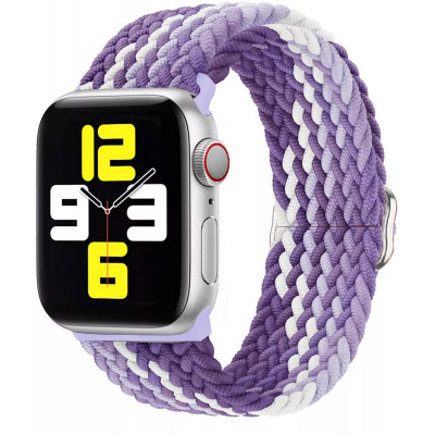 Тканевый регулируемый монобраслет STR Braided Solo Loop with Buckle для Apple Watch 42/44/45 mm - Grape Purple