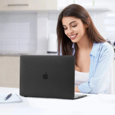 Пластиковая накладка STR Carbon Style Hard Case for MacBook Air 13 (2018-2020) - Black