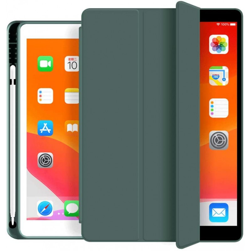 Чехол-книжка STR Trifold с держателем для стилуса для iPad Air 10.5" (2019)/Pro 10.5" из искуственной кожи Зеленый