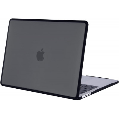 Пластиковая накладка c силиконовым бампером STR Dual Color для MacBook Air 13 (2018-2021 M1) Black