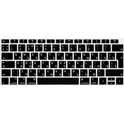 Накладка на клавиатуру STR для MacBook Air 13 (2018-2019) c русскими буквами Черная EU