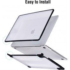 Пластиковая накладка c силиконовым бампером STR Dual Color для MacBook Pro 13 (2016-2022 M2) White Black