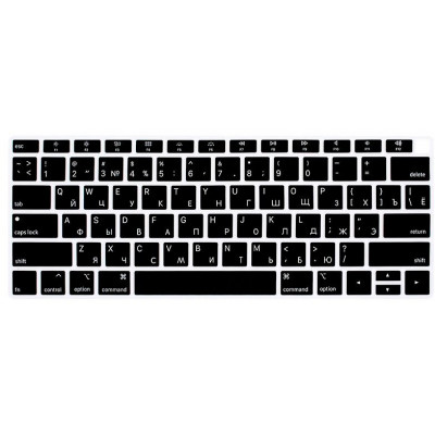 Накладка на клавиатуру STR для MacBook Air 13 (2018-2019) с русскими буквами Черная US