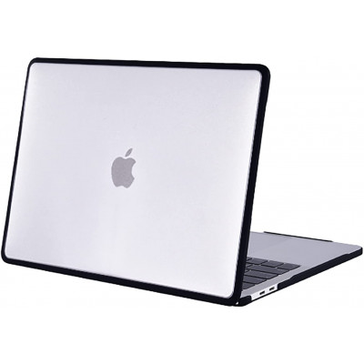 Пластиковая накладка c силиконовым бампером STR Dual Color для MacBook Air 13 (2018-2021 M1) White Black