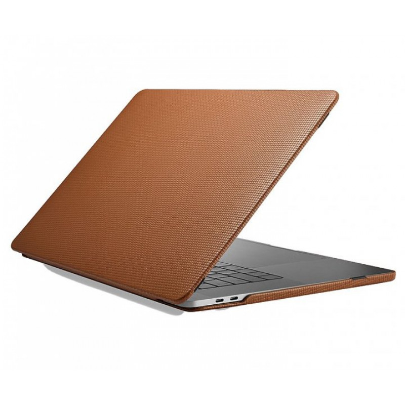 Кожаный чехол-накладка iCarer Real Leather Woven Pattern for MacBook Pro 13 (2020) - Brown
