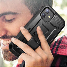 Противоударный чехол с защитой экрана SUPCASE Unicorn Beetle Pro Rugged Case for iPhone 12 | 12 Pro - Black
