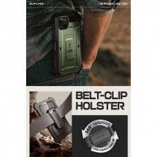 Противоударный чехол с защитой экрана SUPCASE Unicorn Beetle Pro Rugged Case for iPhone 15 - Green