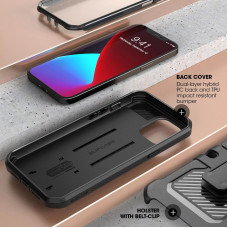 Противоударный чехол с защитой экрана SUPCASE Unicorn Beetle Pro Rugged Case for iPhone 12 | 12 Pro - Black