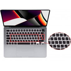 Накладка на клавиатуру STR для MacBook Pro 14 (2021) / Pro 16 (2021) - Черная EU (с кириллицей)