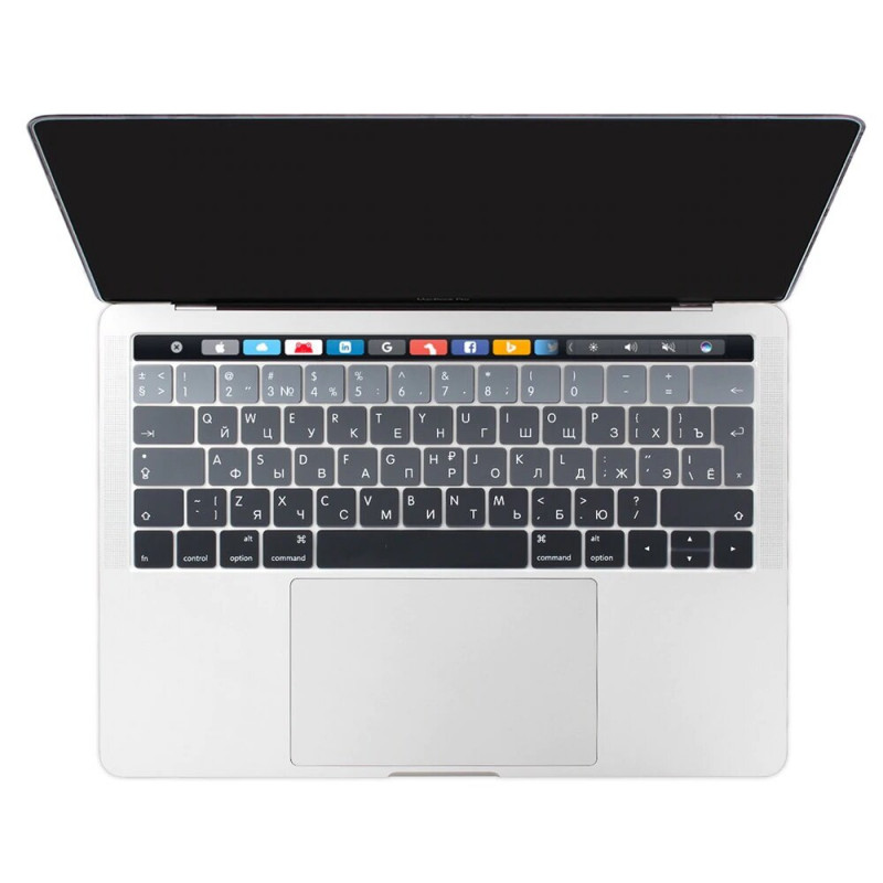 Накладка на клавиатуру STR для MacBook Pro 13/15 (2016-2019) - Прозрачная EU (c TouchBar)