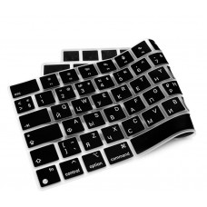 Накладка на клавиатуру STR для MacBook Pro 14 (2021) / Pro 16 (2021) - Черная EU (с кириллицей)