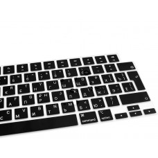 Накладка на клавиатуру STR для MacBook Pro 14 (2021) / Pro 16 (2021) - Черная EU (с кириллицей)