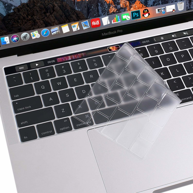 Накладка на клавиатуру STR для MacBook Pro 13/15 (2016-2019) - Прозрачная US (c TouchBar)